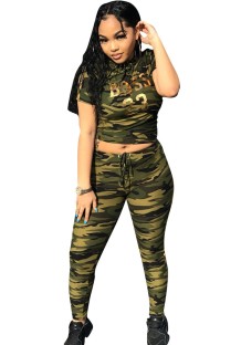 As Show Camouflage Mid Waist bandage Two-piece suit