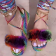 Colour Sexy Street Bandage Patchwork Fish Mouth Out Door Shoes