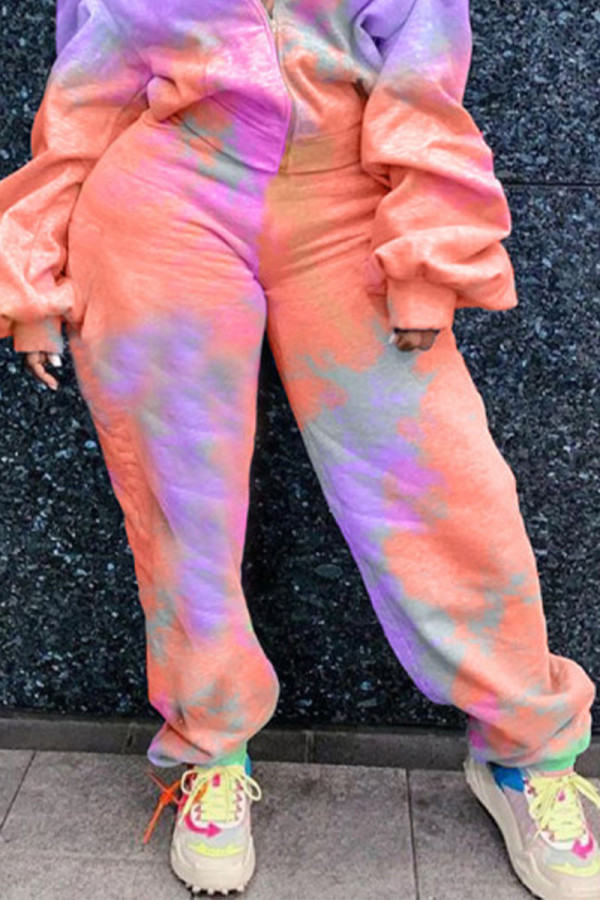 Rose Red Daily Tie Dye Without Belt Harlan Mid Waist Bottoms