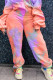 Rose Red Daily Tie Dye Without Belt Harlan Mid Waist Bottoms