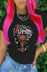 Black Fashion Casual Print Basic O Neck T-Shirts