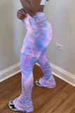 multicolor Sweet Print Fold Bottoms