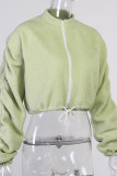 Grey Casual Solid Patchwork O Neck Mid Waist Tops