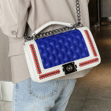 Blue Fashion Casual Patchwork Messenger Bag