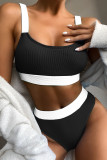 Blue Fashion Sexy Solid Split Joint Swimwears