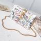 White Fashion Casual Letter Print Crossbody Bag
