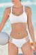 White Sexy Solid Split Joint Swimwears