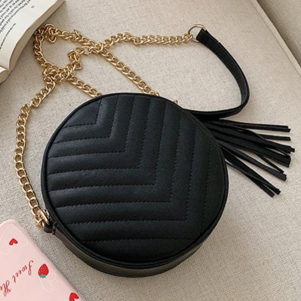 Black Fashion Casual Solid Strap Black Crossbody Bag