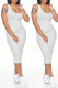 Light Gray Fashion Casual Solid Basic U Neck Vest Dress