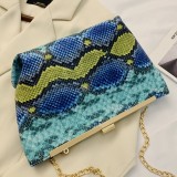 Yellow Fashion Print Chain Strap Messenger Bag