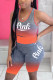 Orange Fashion Casual Letter Printed Sports Set