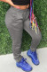 Grey Casual Solid Skinny Yes(Elastic) Mid Waist Straight Bottoms