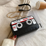 White Fashion Casual Letter Print Messenger Bag
