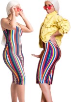 As Show Sexy & Club Sleeveless Knee Length Print Dresses