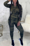 gingerish Polyester Fashion Sexy adult Ma'am Camouflage Two Piece Suits pencil Long Sleeve Two Pieces