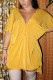 Yellow Fashion Casual Solid Basic V Neck Shirt Dress