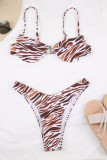 Zebra Fashion Sexy Print Backless Swimwears