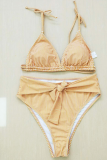 Leopard Print Sexy Leopard Bandage Split Joint Swimwears