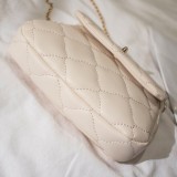 Cream white Fashion Solid Chain Strap Crossbody Bag