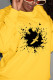 Yellow Fashion Casual Print Pullovers O Neck Tops