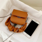 Red Fashion Casual Solid Chain Crossbody Bag