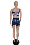 Multi-color Fashion Sexy Print Backless Spaghetti Strap Sleeveless Two Pieces