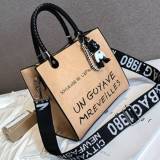 Silver Fashion Casual Letter Print Messenger Bag