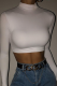 White Street Solid Patchwork Turtleneck Tops