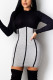 Black Casual Elegant Polyester Spandex Pit Article Fabrics Striped Patchwork Solid Split Joint Basic O Neck Long Sleeve Mini A Line Dresses
