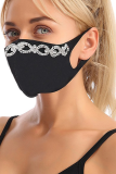 Yellow Black Casual Street Solid Hot Drilling Mask