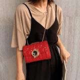 Black Fashion Casual Patchwork Solid Metal Accessories Decoration Crossbody Bag