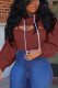 Red Casual Solid Patchwork O Neck Tops