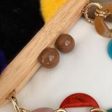Multicolor Fashion Patchwork Chain Strap Messenger Bag