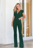 Wine Red zipper Solid Fashion sexy Jumpsuits & Rompers