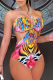 Colour Sexy Print Hollowed Out Swimwears