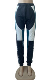 Multicolor Street Letter Print Without Belt Regular High Waist Pencil Positioning Print Bottoms