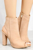 Beige Sexy Street Hollowed Out Patchwork Opend Out Door Shoes