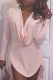 Pink Sexy Solid Patchwork V Neck Irregular Dress Dresses