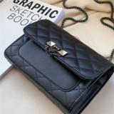 Black Fashion Casual Chain Strap Black Crossbody Bag