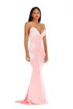 Red Polyester adult Fashion Sexy Spaghetti Strap Sleeveless Slip Mermaid Floor-Length Patchwork backless