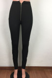 Black White Black Green Pink Apricot Orange purple Polyester Zipper Fly High Solid Zippered Boot Cut Pants Bottoms