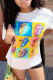 White Fashion Casual Print Basic O Neck T-Shirts
