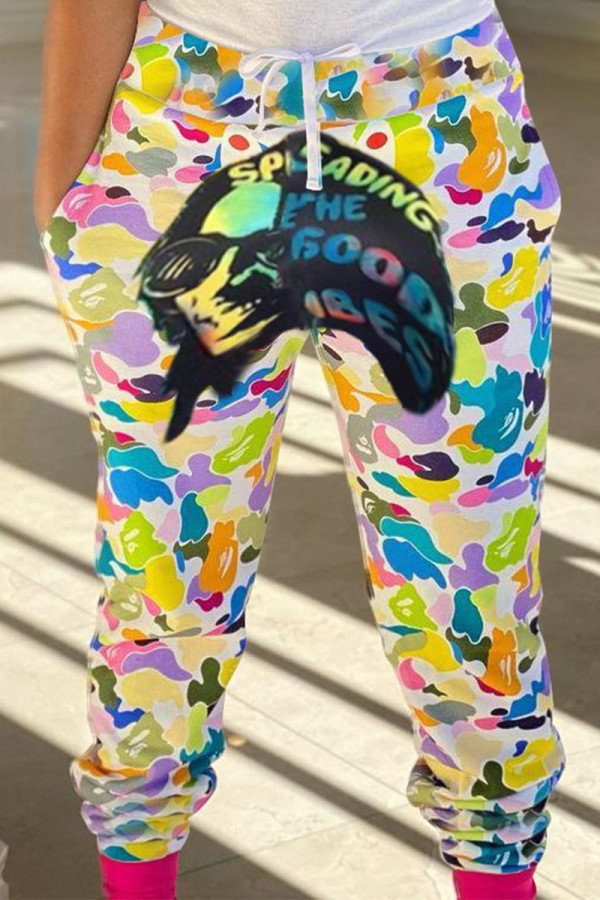 Colour Street Print Mid Waist Pencil Bottoms
