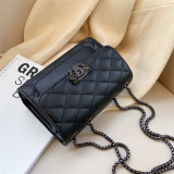 Black Fashion Casual Chain Strap Black Crossbody Bag