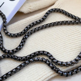 Black Fashion Casual Chain Strap Black Crossbody Bag