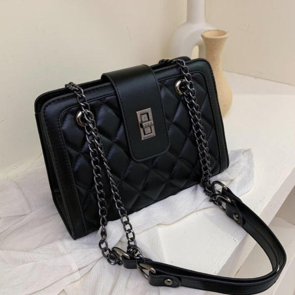 Black Fashion Casual Solid Crossbody Bag