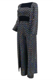 Colour Fashion Sexy Print Basic Long Sleeve Three-piece Set