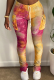 Yellow Sportswear Patchwork Tie-dye Skinny High Waist Speaker Bottoms
