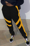 Green Sportswear Solid Patchwork With Belt Regular High Waist Pencil Bottoms