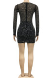 Apricot Sexy Geometric Split Joint Strapless Pencil Skirt Dresses
